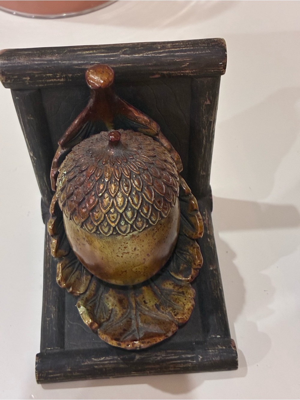 Vintage Rustic Resin Acorn & Oak Leaf Bookends - Pair📝 - Picture 6 of 7